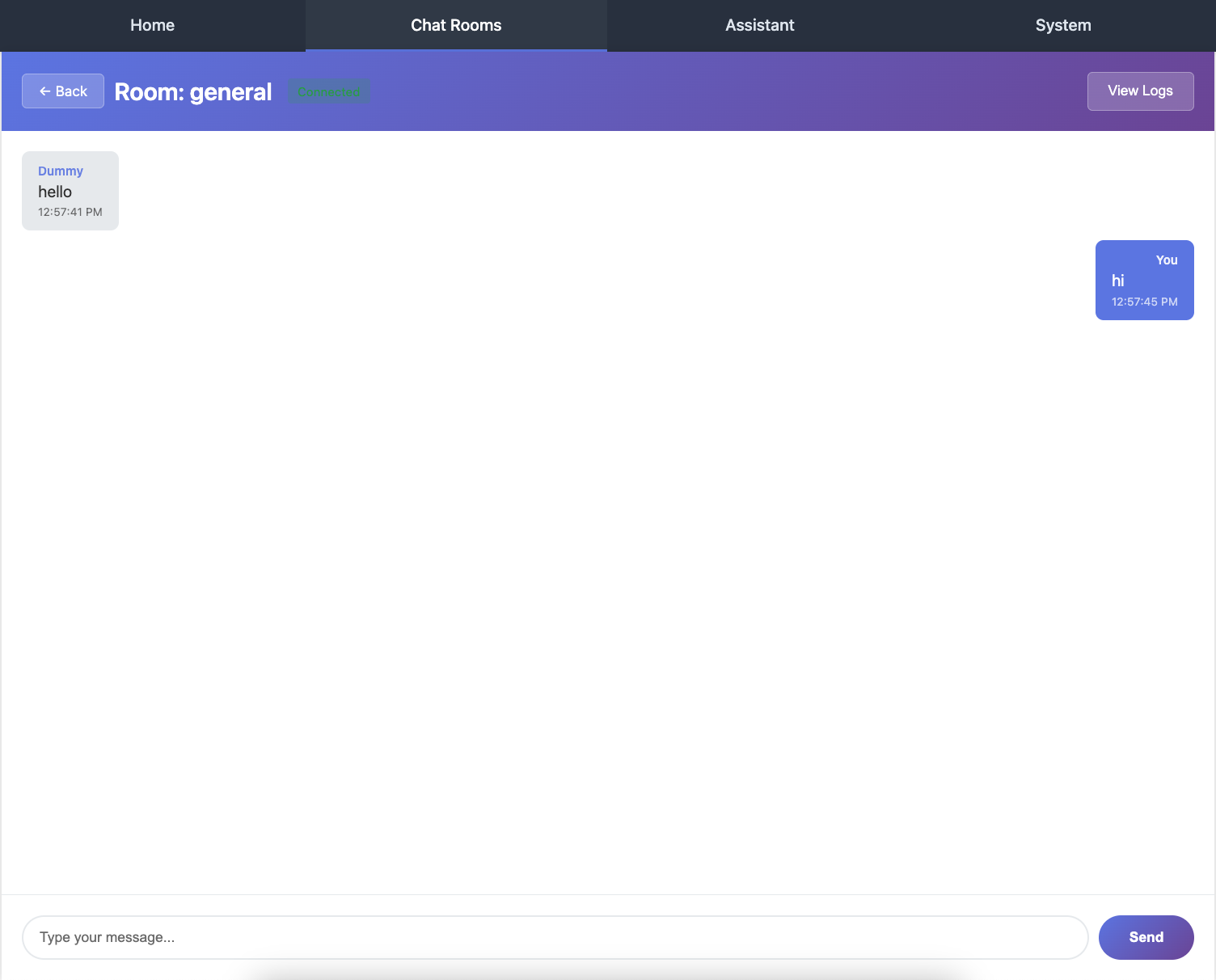 Chat WebSocket in action