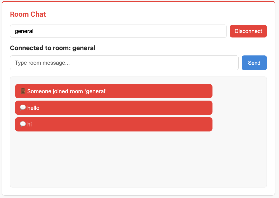Room Chat showing join notification and messages