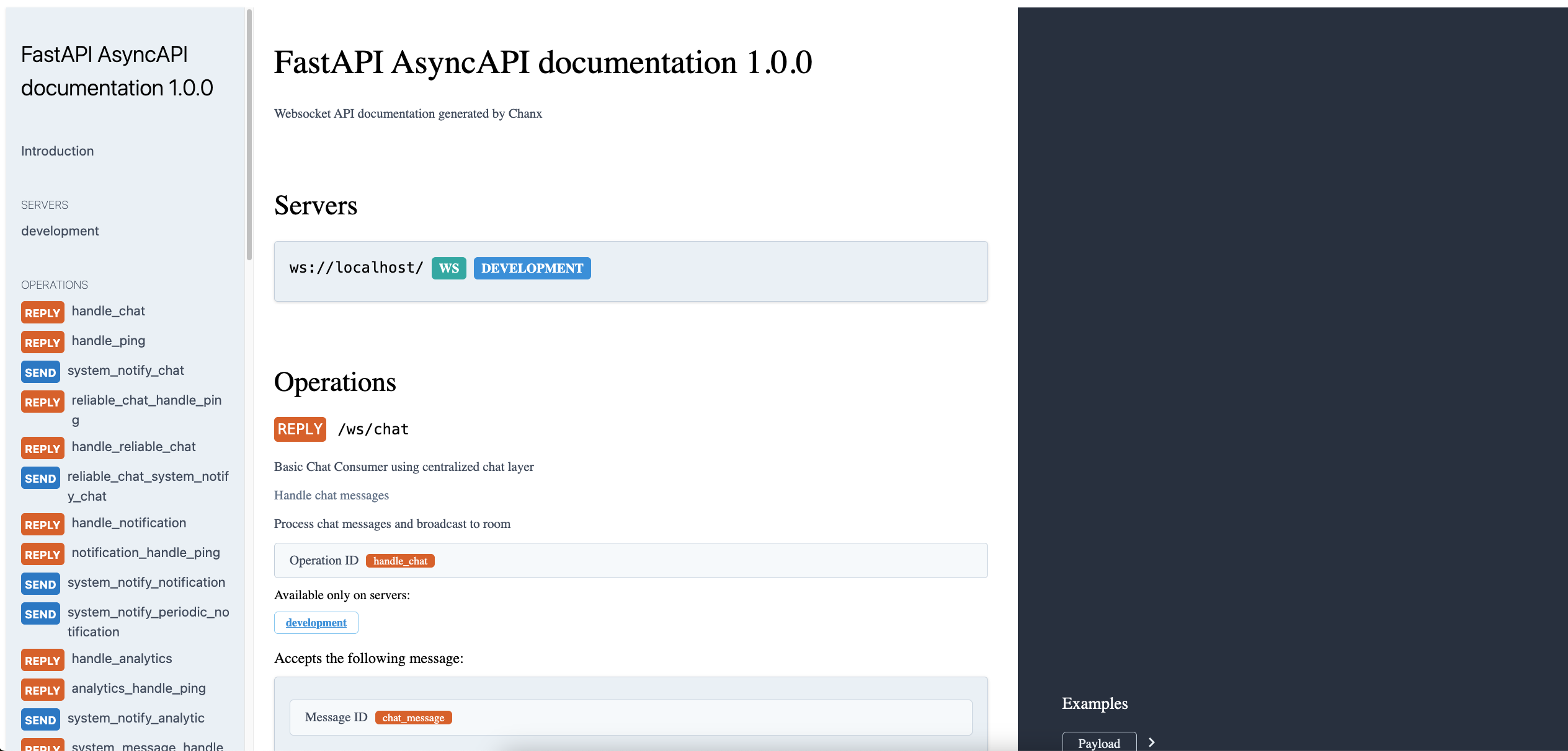 AsyncAPI Documentation - FastAPI API Information