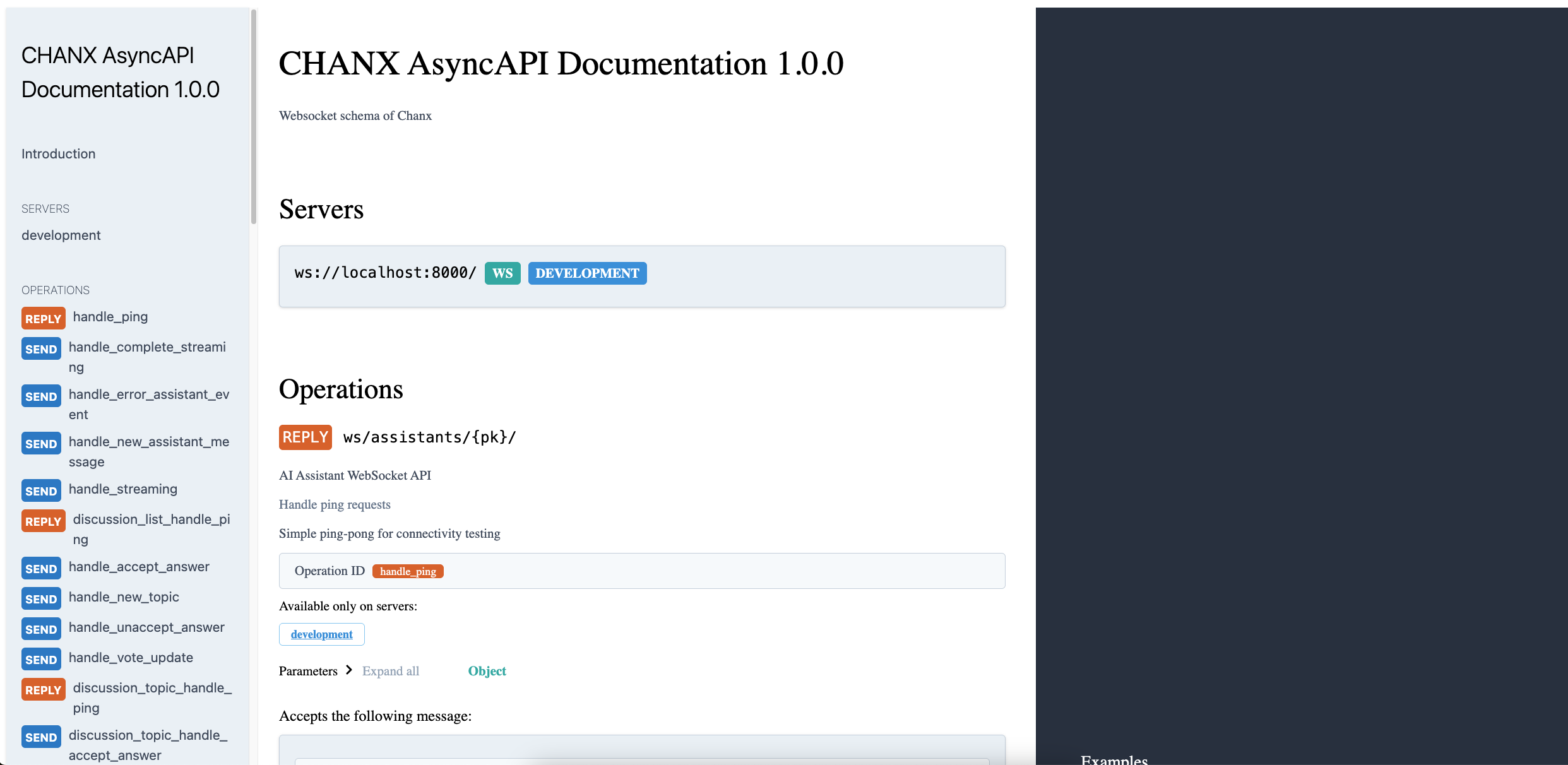 AsyncAPI Documentation automatically generated from Chanx decorators
